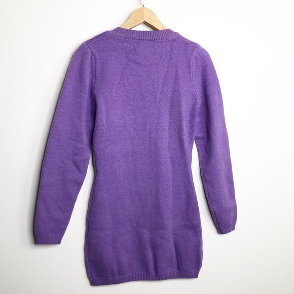 𝅺Cider purple button-down knit sweater dress - Picture 5 of 9
